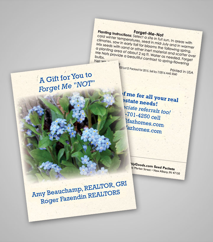 Forget-Me-Not Marketing Advertising Promotion 100 Pkg Flower Seed Packets 
